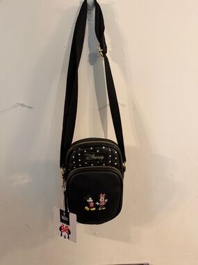 Disney Black Mini Crossbody Bag with Mickey & Minnie